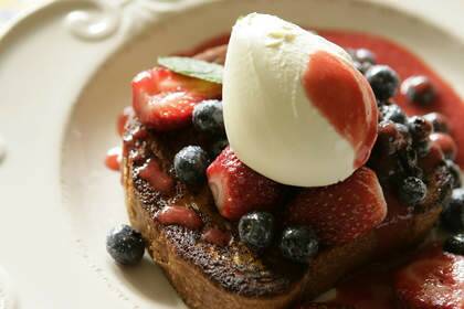 Cultured: French toast with berry compote and creme fraiche. Photo: Jennifer Soo