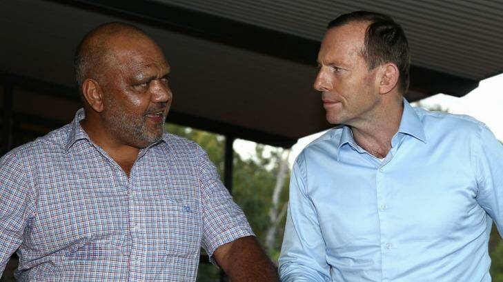 Noel Pearson and Prime Minister Tony Abbott in North East Arnhem Land. Photo: Alex Ellinghausen