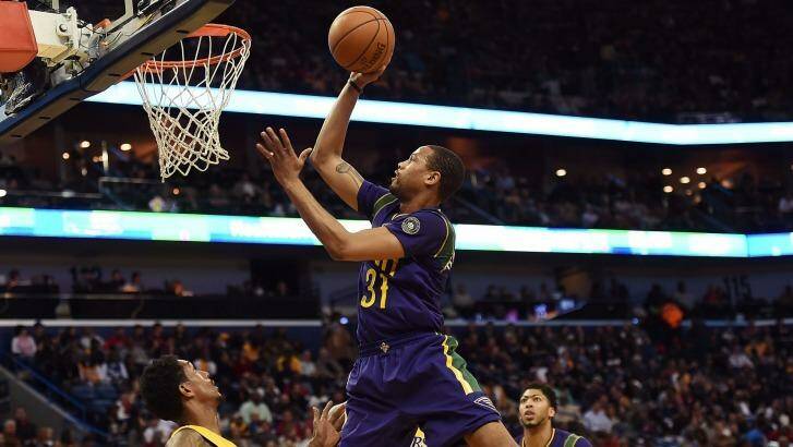 Shot dead: New Orleans guard Bryce Dejean-Jones drives to the basket during against the Los Angeles Lakers in February. Photo: Stacy Revere