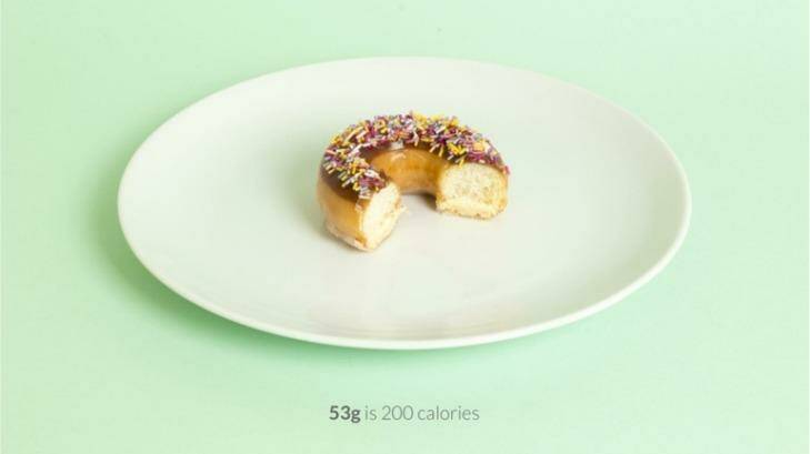 A 200 calorie doughnut portion. Photo: Calorific