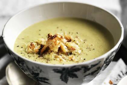 Cream of asparagus soup Photo: William Meppem