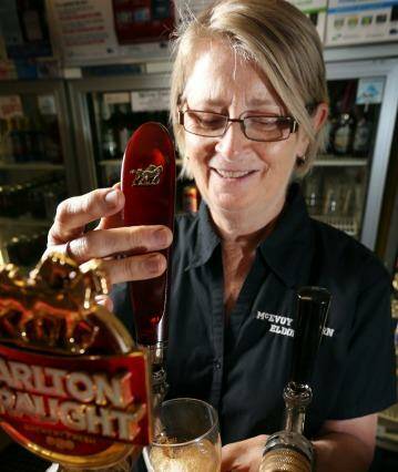 Victoria's best beer puller Christine Hanley. Photo: John Russell