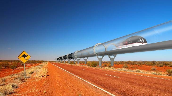 An artist's impression of the Hyperloop, which could travel from Melbourne to Sydney in under an hour.  Photo: Supplied 