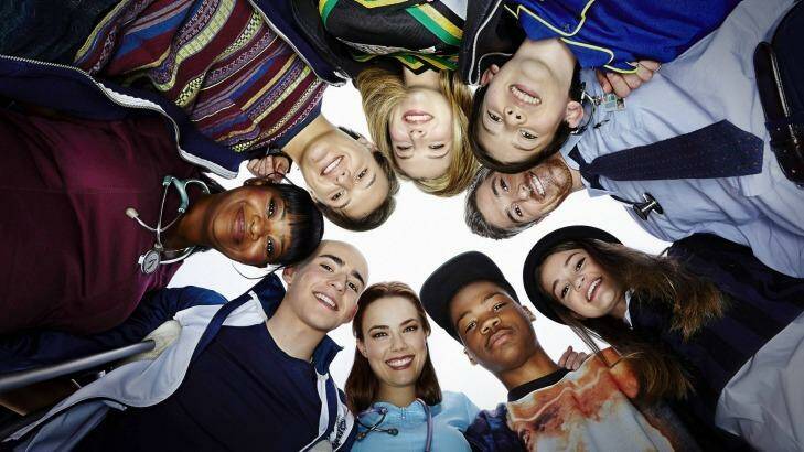 The cast from Red Band Society, a high school drama about a group of teenagers who meet in hospital.