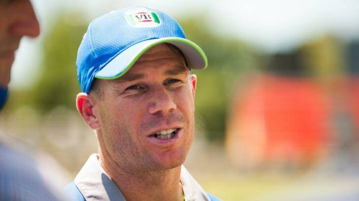 David Warner could be coming to town to play Canberra's first ever Test match ... in 20018-19. But with the Test almost three years away, will he still be playing?  Photo: Elesa Kurtz