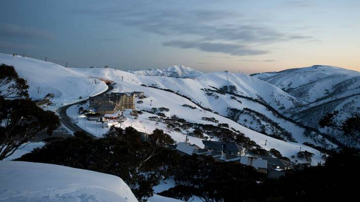 Big chill: Mount Hotham blanketed in fresh snow.