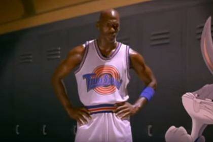 Yours ... for a price: Michael Jordan rocks the famous Tune Squad singlet in the 1996 cult classic.