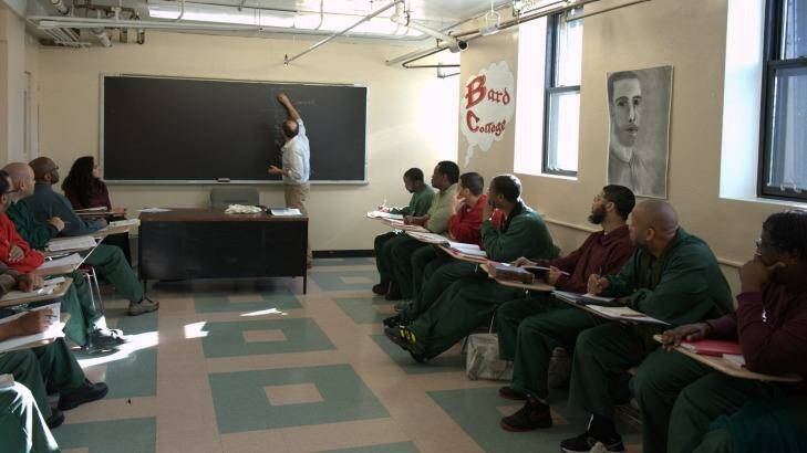 Inside a Bard Prison Initiative class at the Fishkill Correctional Facility., NY. Photo: China Jorrin