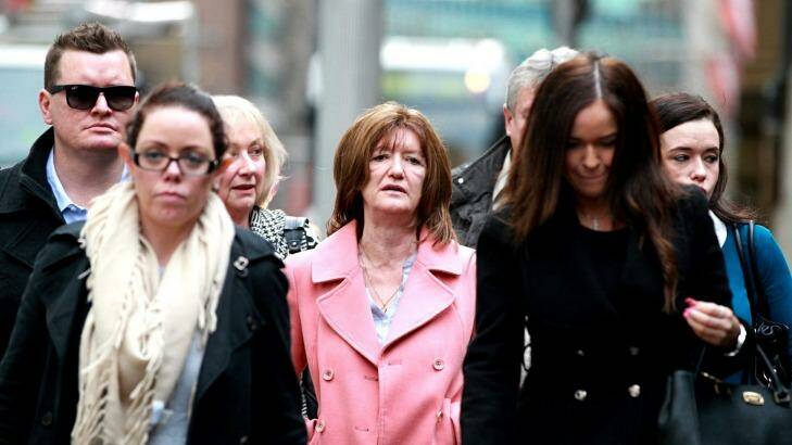 The family of deceased Nicholas McEvoy leave the NSW Supreme Court on Monday.   Photo: Edwina Pickles 