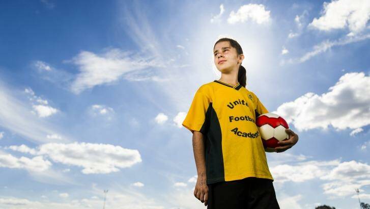 Canberra's Claire Falls, 12, has become a campaigner for inclusive sport. Photo: Rohan Thomson