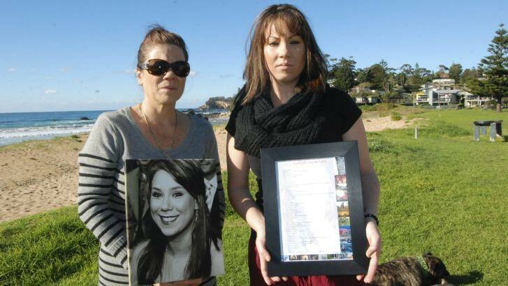 Kaileigh Fryer's mother, Michelle, and sister, Stacey, with a picture of Kaileigh and her bucket list. 