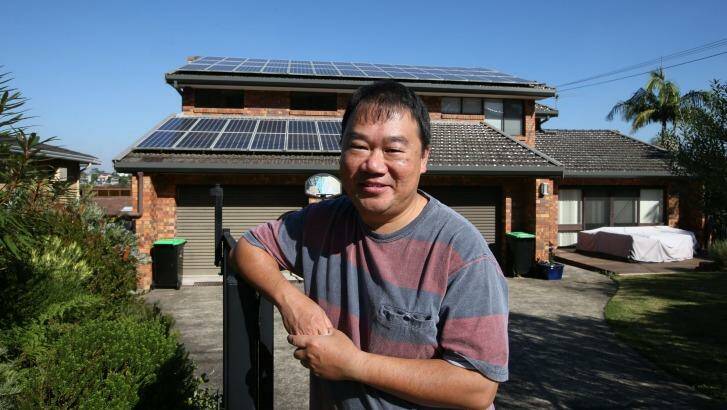 Michael Kwan at his Killarney Heights home, where he has recently installed a smart meter in time for the end of the NSW solar bonus scheme. Photo: Peter Rae