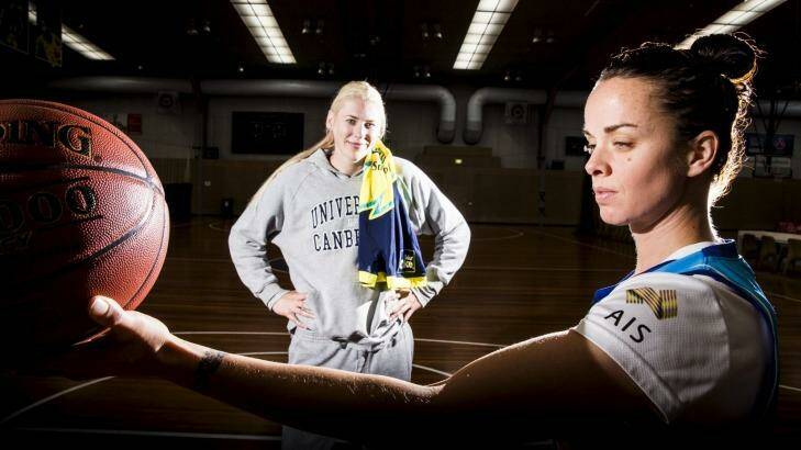 Lauren Jackson (left) and Kristen Veal, bringing the swagger back to the Canberra Capitals. Photo: Matt Bedford