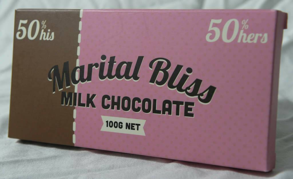 Bloomsbury Think 'Marital Bliss' chocolate. $8.95 at the NGA Shop. Photo: Graham Tidy