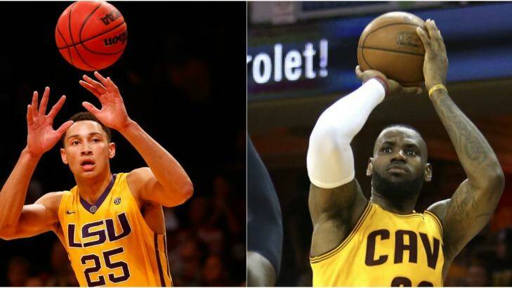 Ben Simmons, left, has been compared with NBA heavyweight LeBron James.