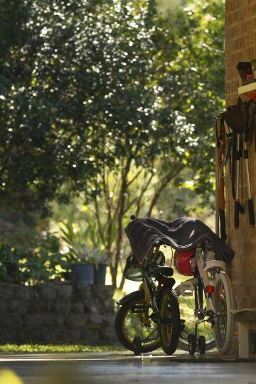 Bikes lean against the wall of the home of William Tyrell's grandmother. Photo: Kate Geraghty