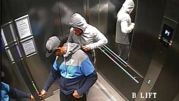 Images of men believed to be involved in the robbery of a luxury accessories store in Sydney. Photo: NSW Police