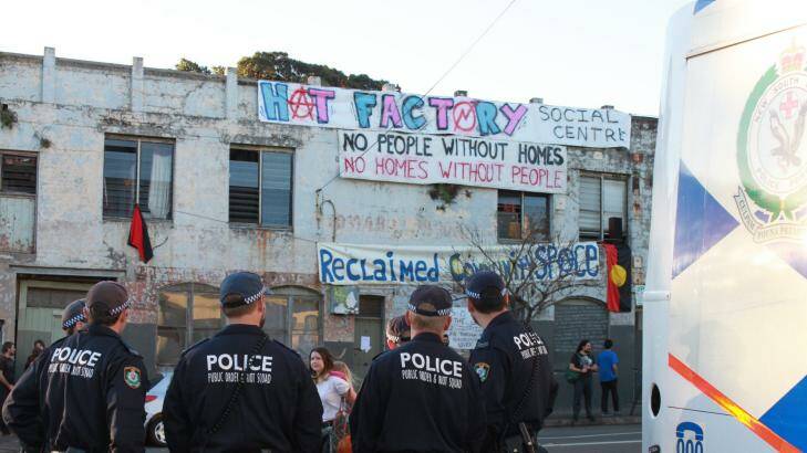 The Hat Factory Social Centre just before the raid on Thursday afternoon. Photo: Nina Vinther