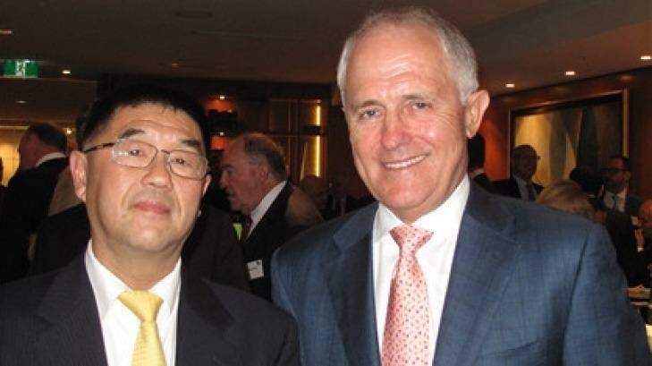 Top Education CEO Minshen Zhu with Prime Minister Malcolm Turnbull. Photo: Top Education