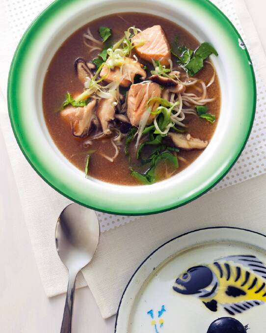 Clean and easy: Soba noodle soup with miso and salmon <a href="http://www.goodfood.com.au/good-food/cook/recipe/barbecued-salmon-with-tahini-and-herbs-20140101-305jx.htmlhttp://www.goodfood.com.au/good-food/cook/recipe/soba-noodle-soup-with-salmon-20131031-2wldi.html"><b>(Recipe here).</b></a>