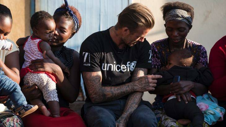 UNICEF Goodwill Ambassador David Beckham in Swaziland. Photo: UNICEF