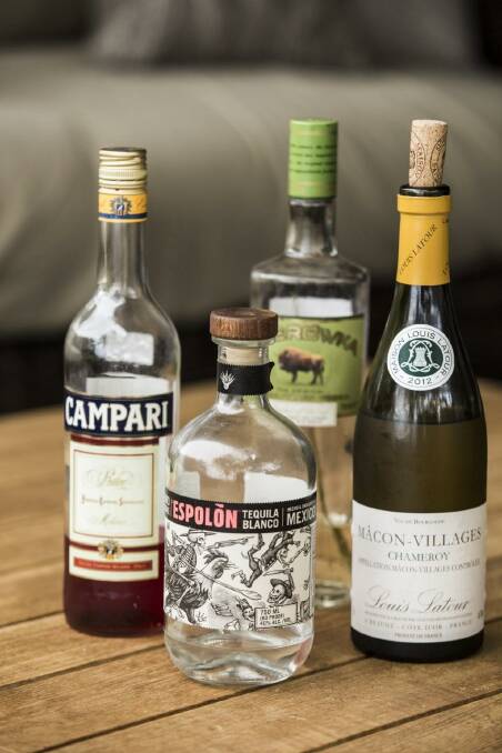 Favourite tipples: Campari, tequila, vodka, and white wine. Photo: Dominic Lorrimer