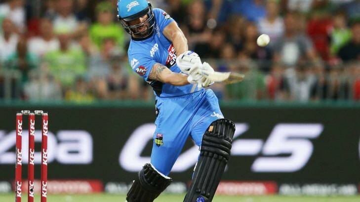 Adelaide Strikers batsman Jono Dean says captain Brad Hodge is "pretty switched on" and probably would've brough Ben Laughlin into the attack anyway. Photo: Matt King