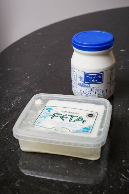 "I'm Greek, so [in my fridge] there's obviously yoghurt, by Meredith Dairy, and Odysseus aged feta which I marinate in olive oil." Photo: Cole Bennetts