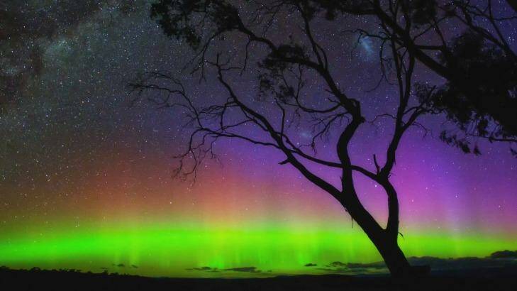 Dramatic effect: The Aurora Australis seen from northern Tasmania. Photo: Jason Stephens