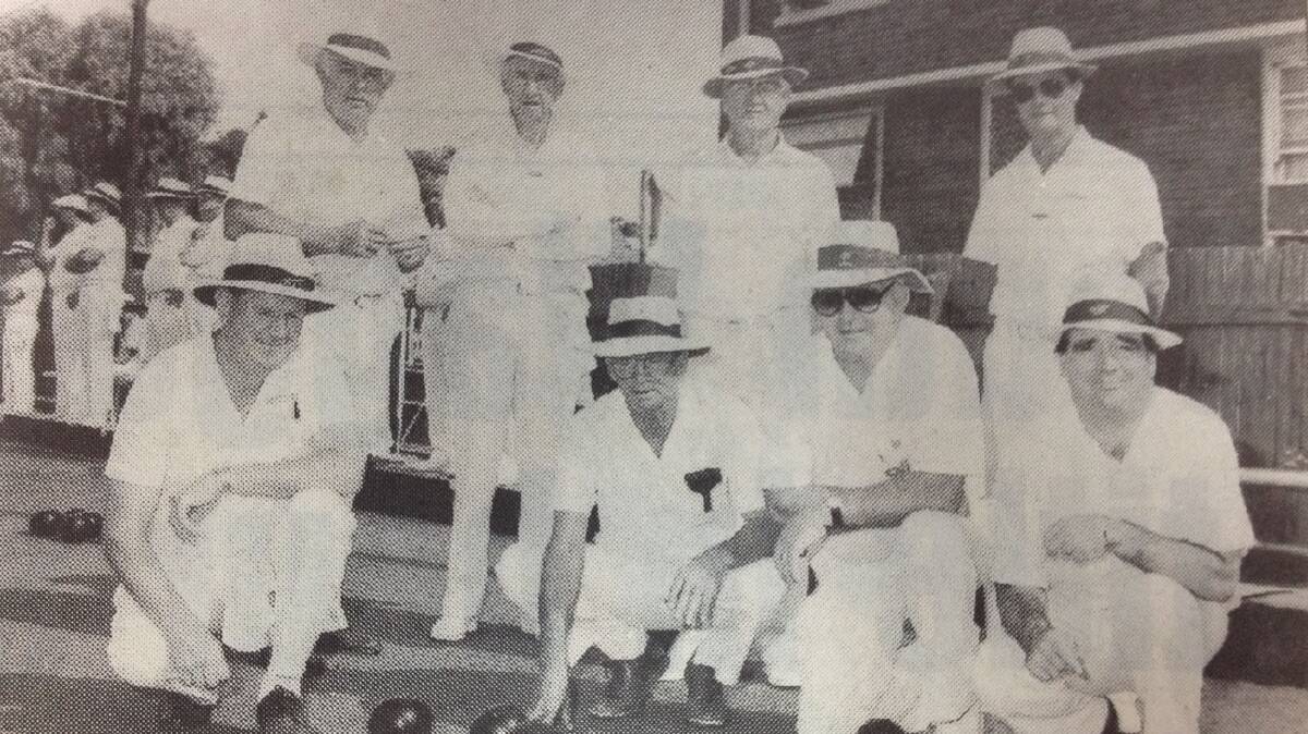 Playing in the Wagga and District Bowling Association No. 3 pennant competition were (back, from left) Karl Toole, Milton Nimmo, Mauricec O'Brien, Bill Wilson and (front, from left) Brian Ohlin, John Hawke, Jim Carroll and Ian Nelder.