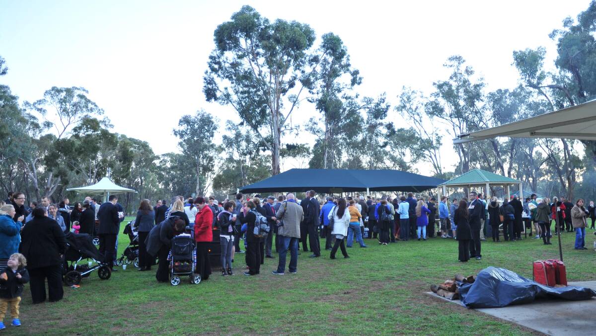 Dawn service at Kapooka. Picture: Kieren L Tilly
