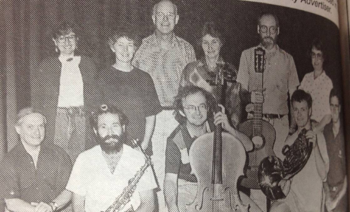 The Riverina Conservatorium Centre's teaching staff in the 1993 staff concert series. Pictured here is (back, from left) Amanda Dunningham, Annette Paterson, Keith Radford, Jill Chappelow, Jeff Donovan, Carmel Ryan and (front, from left) Adrian Wintle, Peter Weston, Andrew Callaghan, Noel Annett and Michael Chambers.