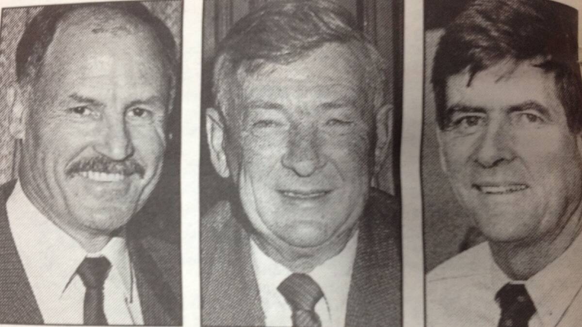 (From left) Noel Hicks, Pat Brassil and Bill Heffernan were Liberal candidates in 1993.
