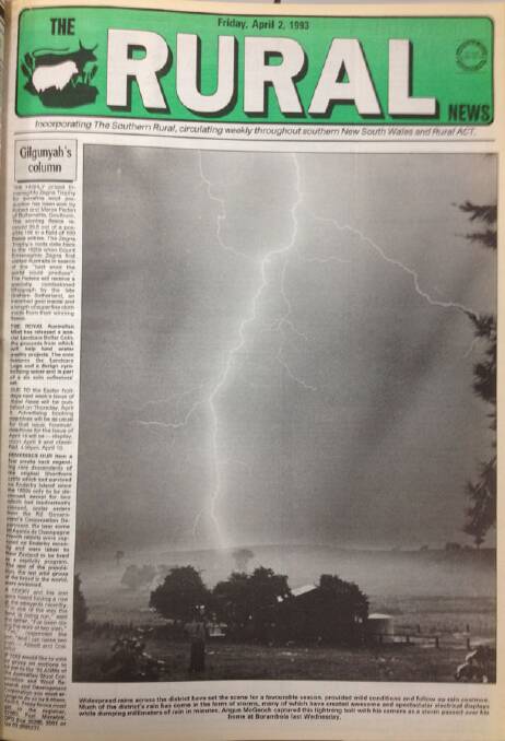 The front page of The Rural on April 2, 1993.