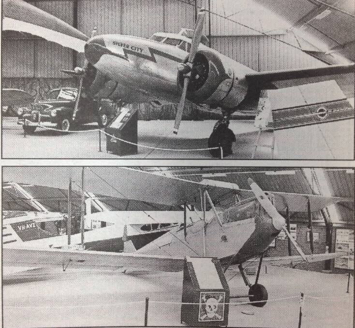 (Top) A Lockheed 12A, which was shipped from the US factory to Australia in 1937 and used as VIP transport through World War II and (bottom) the Genairco aircraft, with a 120hp engine, was built in Mascot, Sydney in 1930.