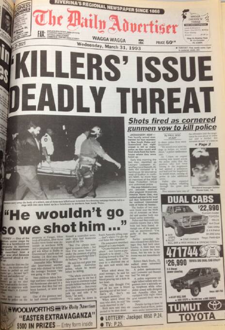 The front page of The Daily Advertiser on March 31, 1993.