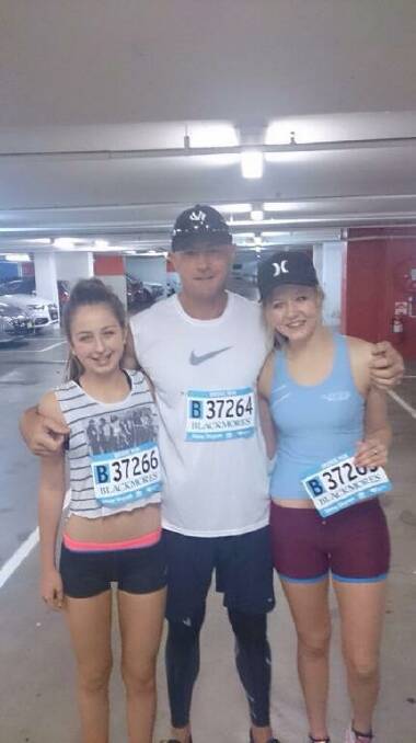 TEAM EFFORT: Lucy Musgrave and Simon Musgrave will complete the Blackmores Sydney Running Festival half marathon in memory of (right) Courtney Musgrave. The duo will be joined by Wagga teenager Claudia Lieschke