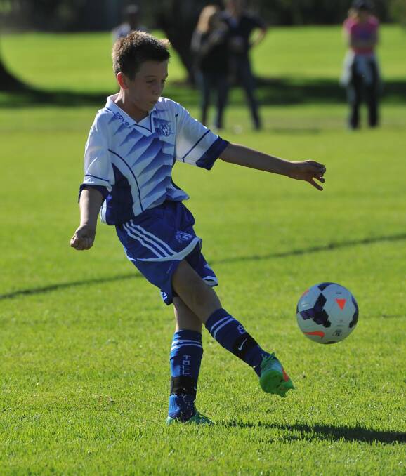 Junior soccer. Lewis Crowley, 11, from Tolland Cubs. Picture: Laura Hardwick 
