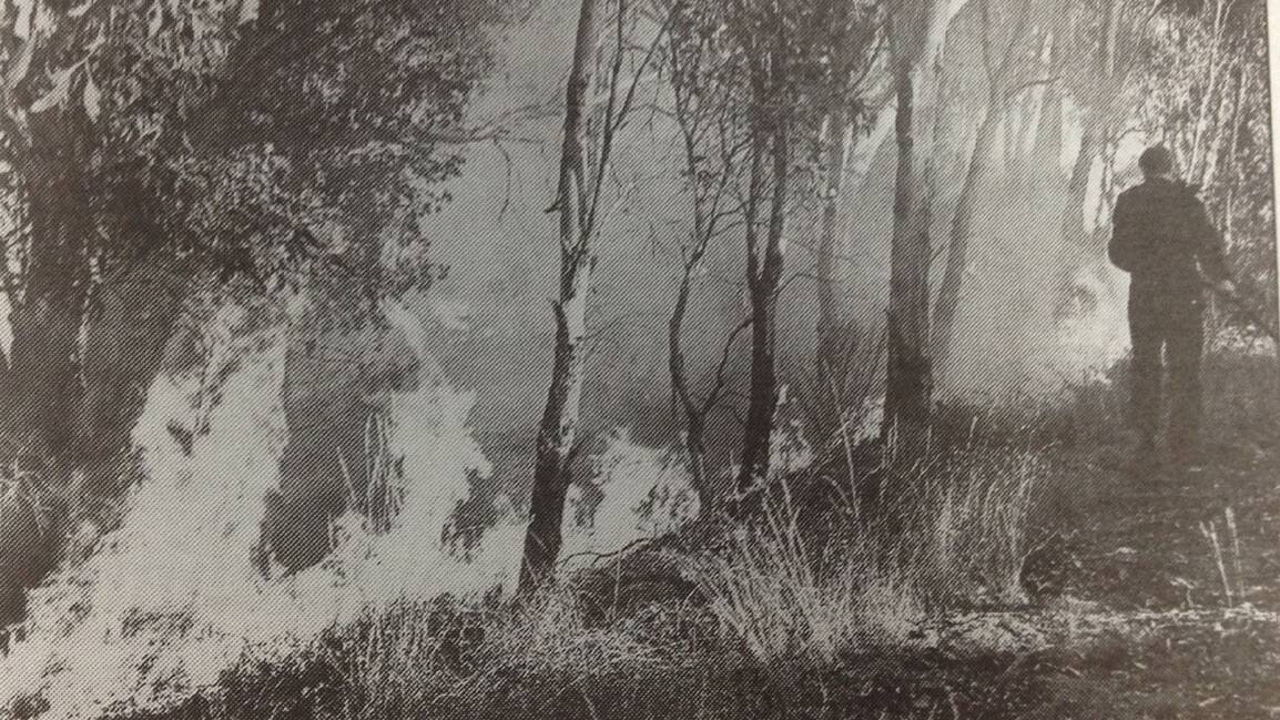 A fire control officer at fires at Willans Hill, which were believed to be deliberately lit.
