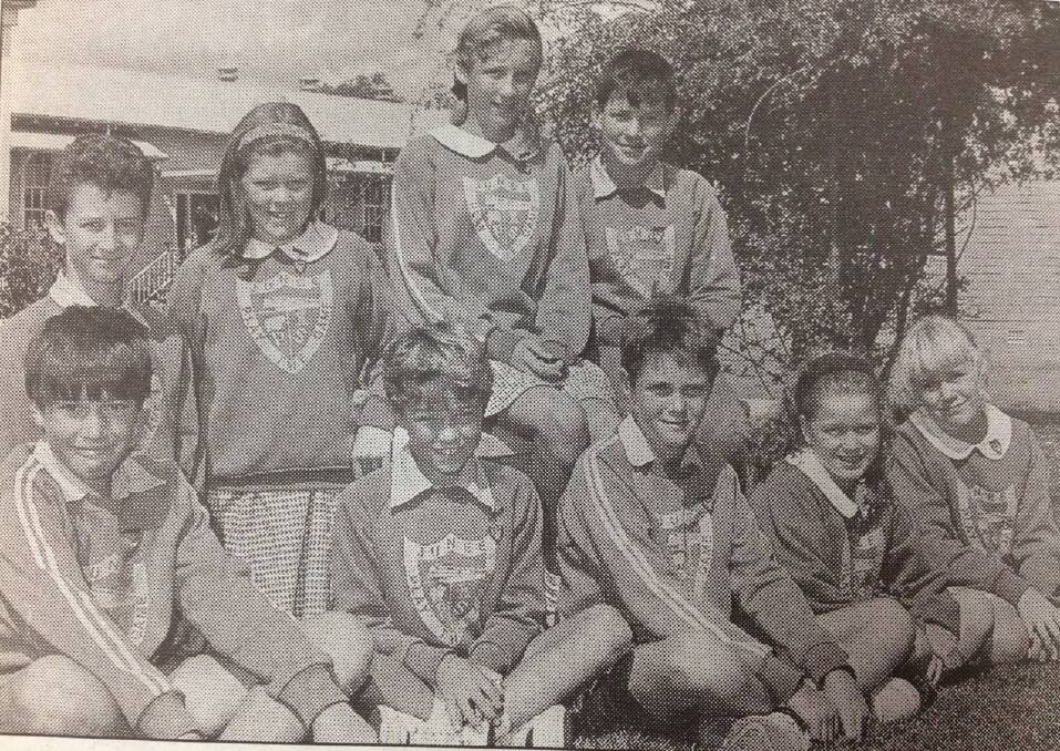 Year 6 students from Junee Public School recently named their counsellors and captain (back, from left) vice captains Simon Campbell and Michelle Clements, captains Amanda Chitts and Nathan Smith and (front, from left) Bill Tom Howard, Simon Scremmer, Clinton Reynolds, Shawanna Ryan and Amy Abercrombie. Emma Seiler was absent.