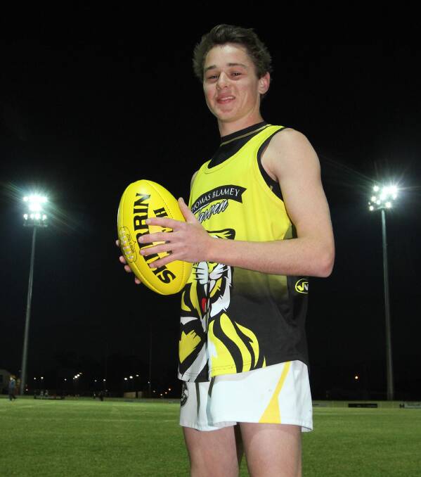 STANDING TALL: Wagga Tigers small forward Nick Ryan at training last night. Ryan has been in great touch for Tigers.