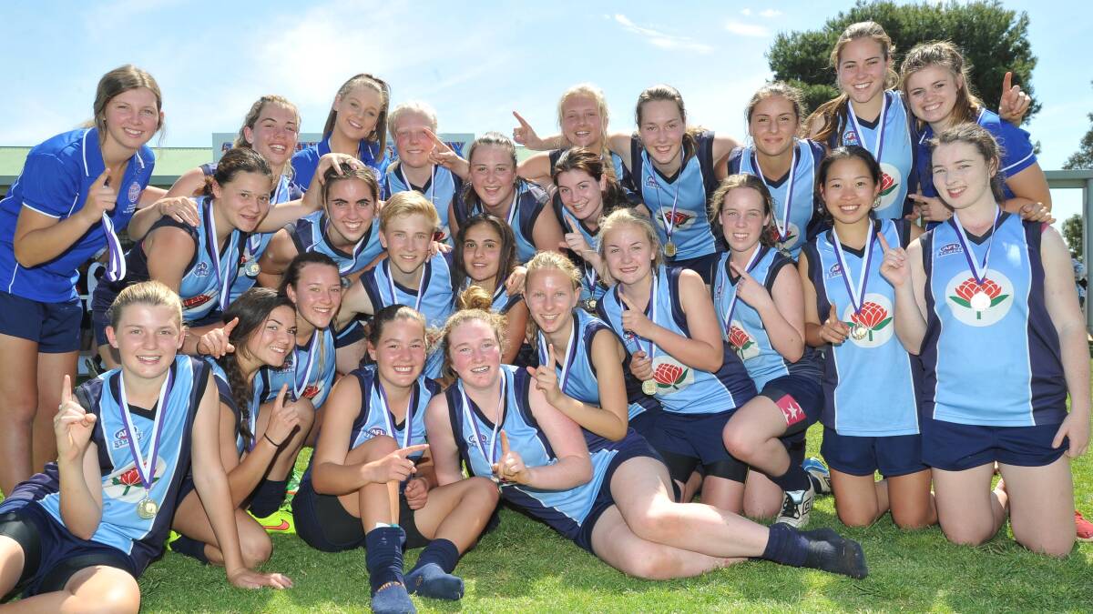 TOO GOOD: Sydney Harbour's pathways team celebrates its victory in the NSW-ACT Youth Girls State Cup grand final at Maher Oval yesterday. Picture: Laura Hardwick