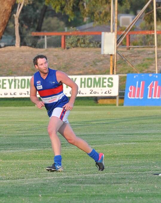 LOOKING GOOD: Turvey Park captain-coach Chris Cerato in action in a pre-season trial against Lockhart last month. Picture: Kieren L Tilly