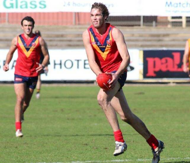 WELCOME HOME: James Lawton in action for Angaston in the Barossa, Light and Gawler Footballl Association this year. Lawton is set to move home to Ganmain and play with the Lions next year. Picture: The Barossa Herald