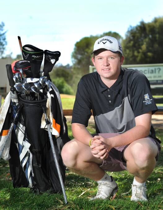 IN CONTROL: Wagga young gun Kurt Burns checks out Wagga Country Club on Thursday. The 17-year-old will take a five-shot lead into the final two rounds of the Wagga Country Club championship this weekend. Picture: Laura Hardwick