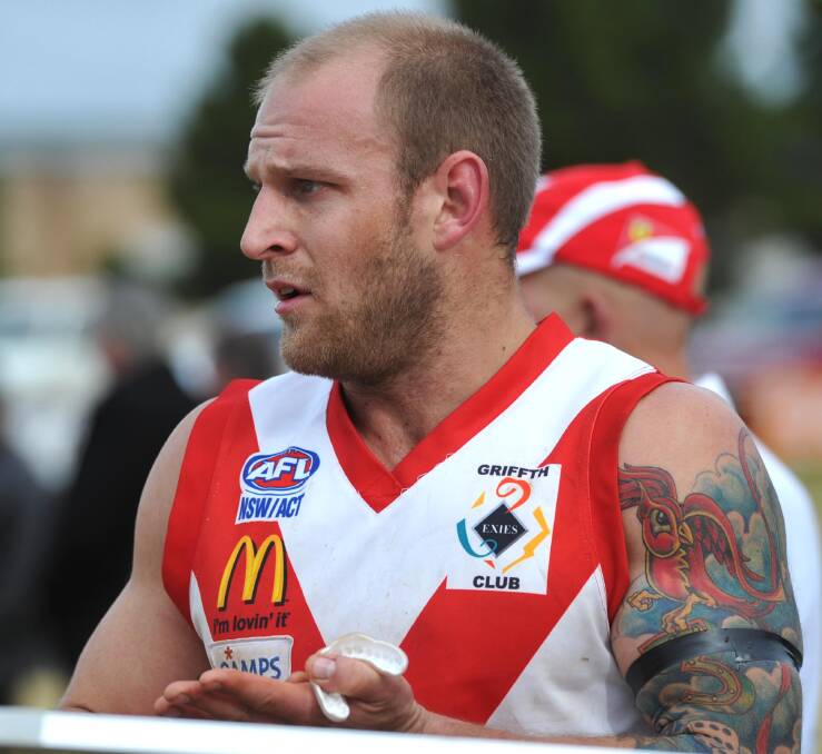 FINAL OUTING: Griffith midfielder Guy Orton will play his final game for the Swans at Crossroads Oval on Saturday.