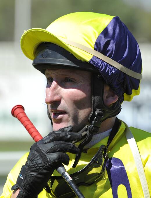 READY TO GO: Wagga jockey Andy Bloomfield will take the ride on Heysen at Canterbury tonight. Picture: Les Smith