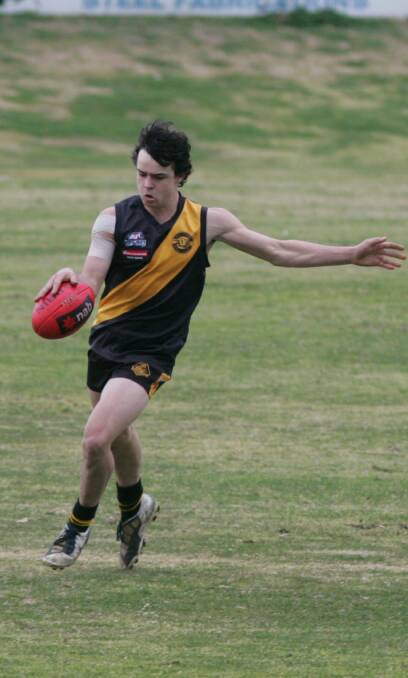 WELCOME BACK: Pat Delaney in action for Wagga Tigers back in 2010. He will return after a few years with Belconnen in the North Eastern Australian Football League (NEAFL). 