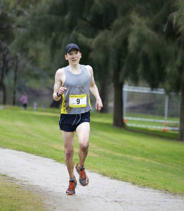 WINNER: Jonathan Bleasel storms to victory in the Wagga Trail Marathon. Picture: Action 2 Image