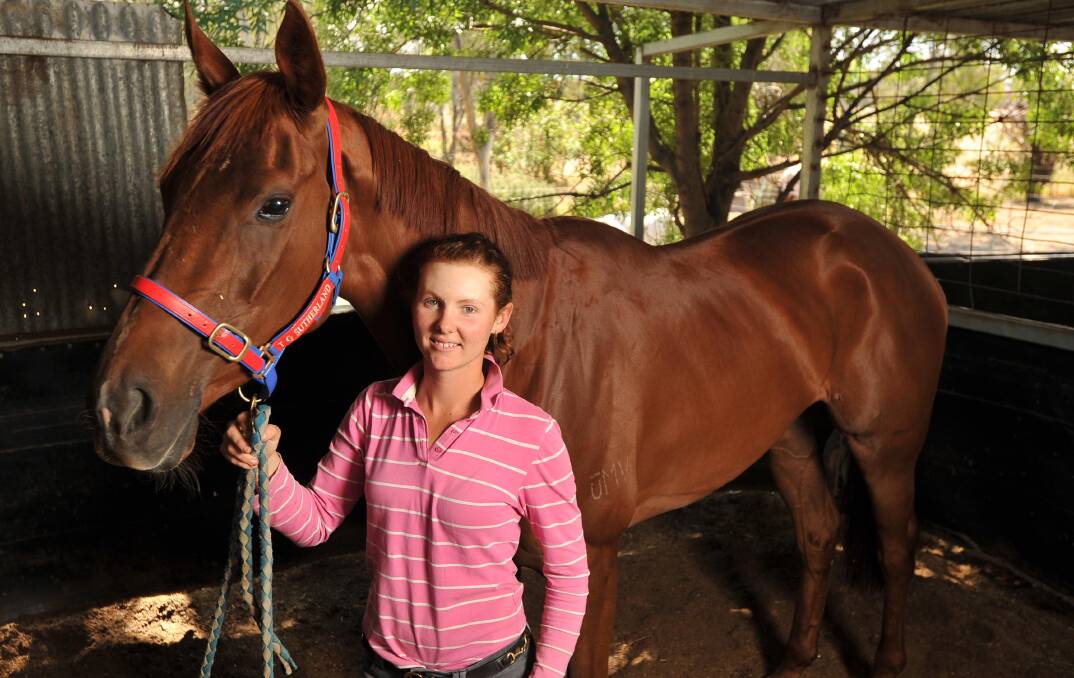 OFF TO STUD: My Dear Friend, pictured with Stephanie Menzies, will have her final race start at Wagga on Friday.